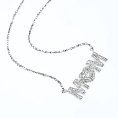 Diamond MOM Necklace in Sterling Silver (0.10 carats)