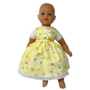 Doll Clothes Superstore Yellow Flower Dress Fits Large Baby Dolls