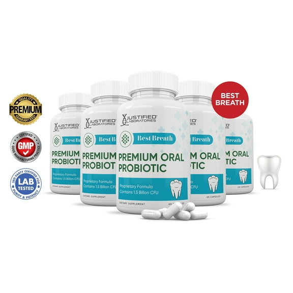 (5 Pack) Best Breath 1.5 Billion CFU Probiotic Oral Support 300 Capsules