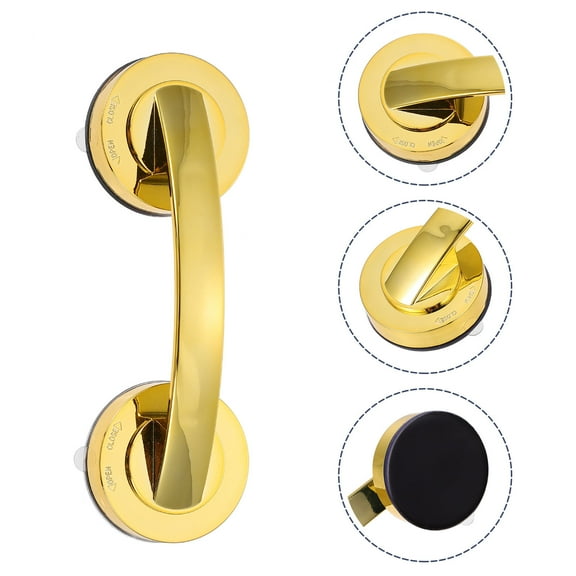 BESTOYARD 1Pcs Suction Grab Bar Shower Grab Bar Golden ABS with Stable Grip for Home Use