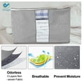 thumbnail image 4 of Deago 3 Pack Foldable Storage Bag, Large Capacity Clothes Organizers with Clear Window, Sturdy Zipper and Reinforced Handle for Comforters, Pillow, Blankets (Blue, 60L), 4 of 7