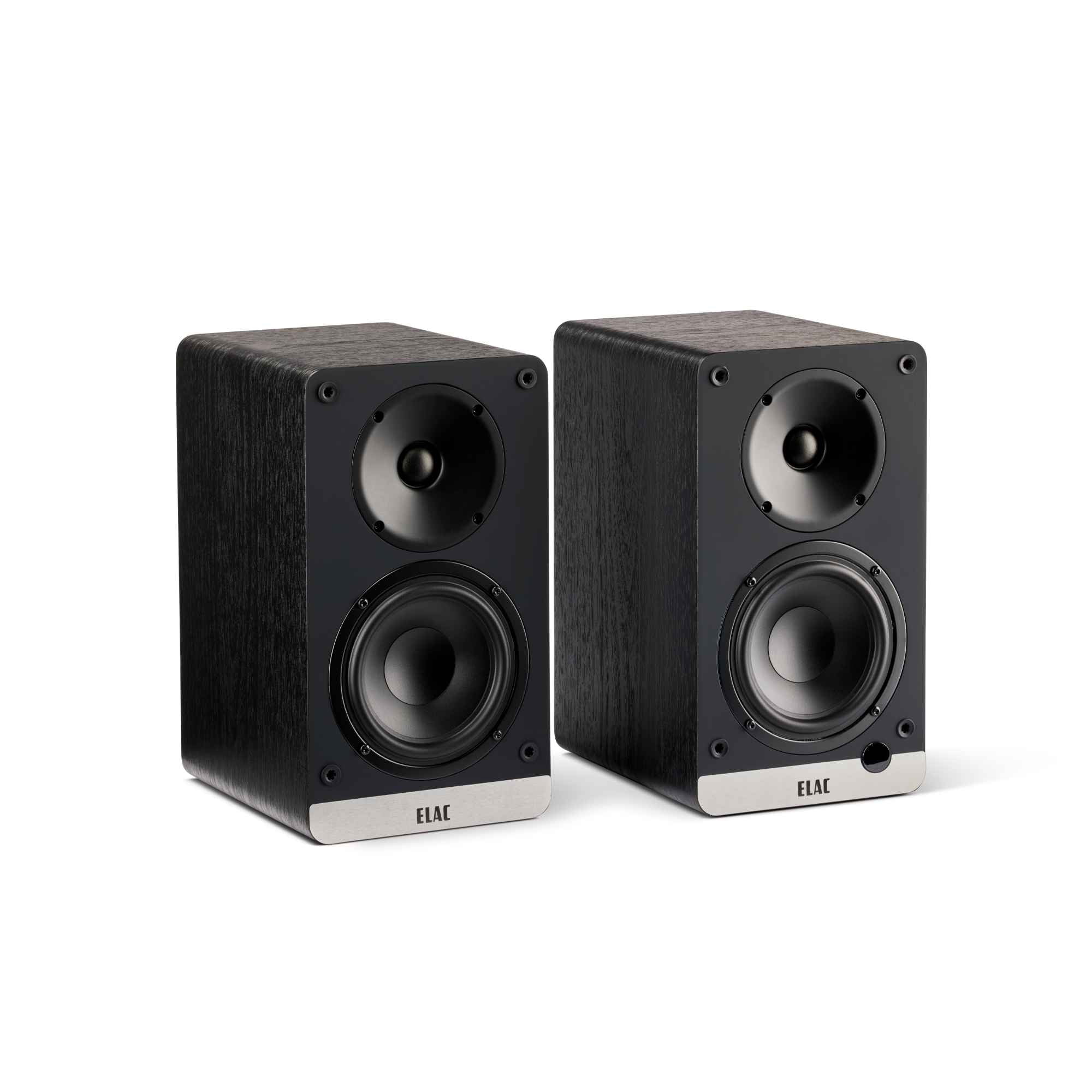 Elac DCB41-BK - Debut ConneX 4.5" Powered Speakers - Black, Pair and Elac PS250-BK - Varro Premium 10" 250 Watt Powered Subwoofer with Auto-EQ