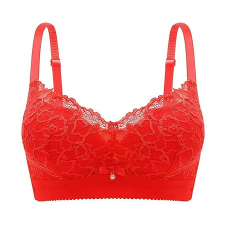 Lisbinx Bras for Women Full Coverage Woman s Fashion Plus Size Wire Comfortable Push Up Hollow Out Bra Underwear On-Trend Low Spend