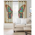 thumbnail image 2 of Vintage Butterfly Blackout Curtains for Bedroom/Living Room, Thermal Insulated Kitchen Curtains, Retro Colorful Butterfly Grommet Darkening Window Treatment Drapes 52"x84"x2, 2 of 8