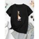 thumbnail image 2 of Camiseta De Mujer Ligera Y Suave VeranoVacation Ready] Women's Cute Cat Graphic Tee - Casual Round Neck Short Sleeve T-Shirt, Soft Polyester Blend, Playful Animal Print, Perfect for Summer OutfitsFa, 2 of 6