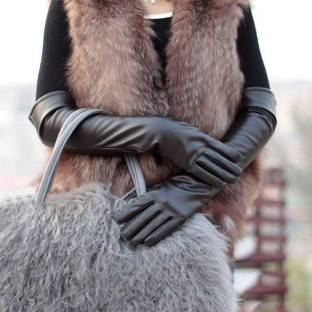Ladies Opera Evening Party Faux Leather PU Over Elbow Long Gloves
