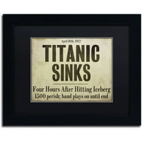 Trademark Fine Art "Titanic" Canvas Art by Color Bakery Black Matte, Black Frame