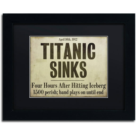 Trademark Fine Art "Titanic" Canvas Art by Color Bakery Black Matte, Black Frame
