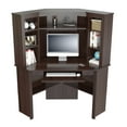 Inval VELVEDIERE Espresso Wengue Corner Workstation with Hutch