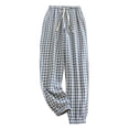thumbnail image 1 of UJNDER Women's Checkered Pajama Pants Spring Summer Loose Comfortable Plus Size Home Wear Cartoon Design Blue XXL, 1 of 3