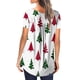 thumbnail image 5 of Camisas Navideñas Para Mujer Moda Con Cuello en V Floral Impreso Túnica Botones Manga Corta Tops Odeerbi ODB194545, 5 of 7