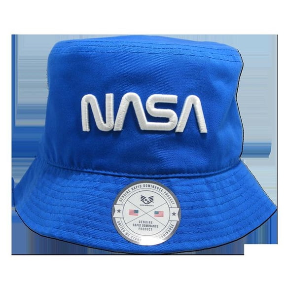 Rapid Dominance Worm NASA Relaxed Bucket Hat, Royal - Large & Extra Large