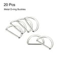 thumbnail image 3 of Metal D Rings Buckle, 20 Pack 25mm(0.98") 2mm Thick Welded D Rings Buckle, Silver Tone, 3 of 5
