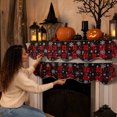 thumbnail image 7 of 2Pcs Christmas Theme Fireplace Scarf,Wavy Plaid Mantel Runner for Fireplace,Holiday Fireplace Runner Decor for Home Cozy Spooky Winter Decor, 7 of 7