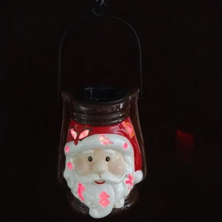 BZB Goods Santa Claus Ceramic Solar Powered Changing Outdoor Hanging Pendant