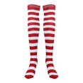 thumbnail image 1 of Chaussettes Rayées pour Femmes Bas Rayés Rouges Blancs Bas Rouges Blancs Chaussettes au Genou, 1 of 5
