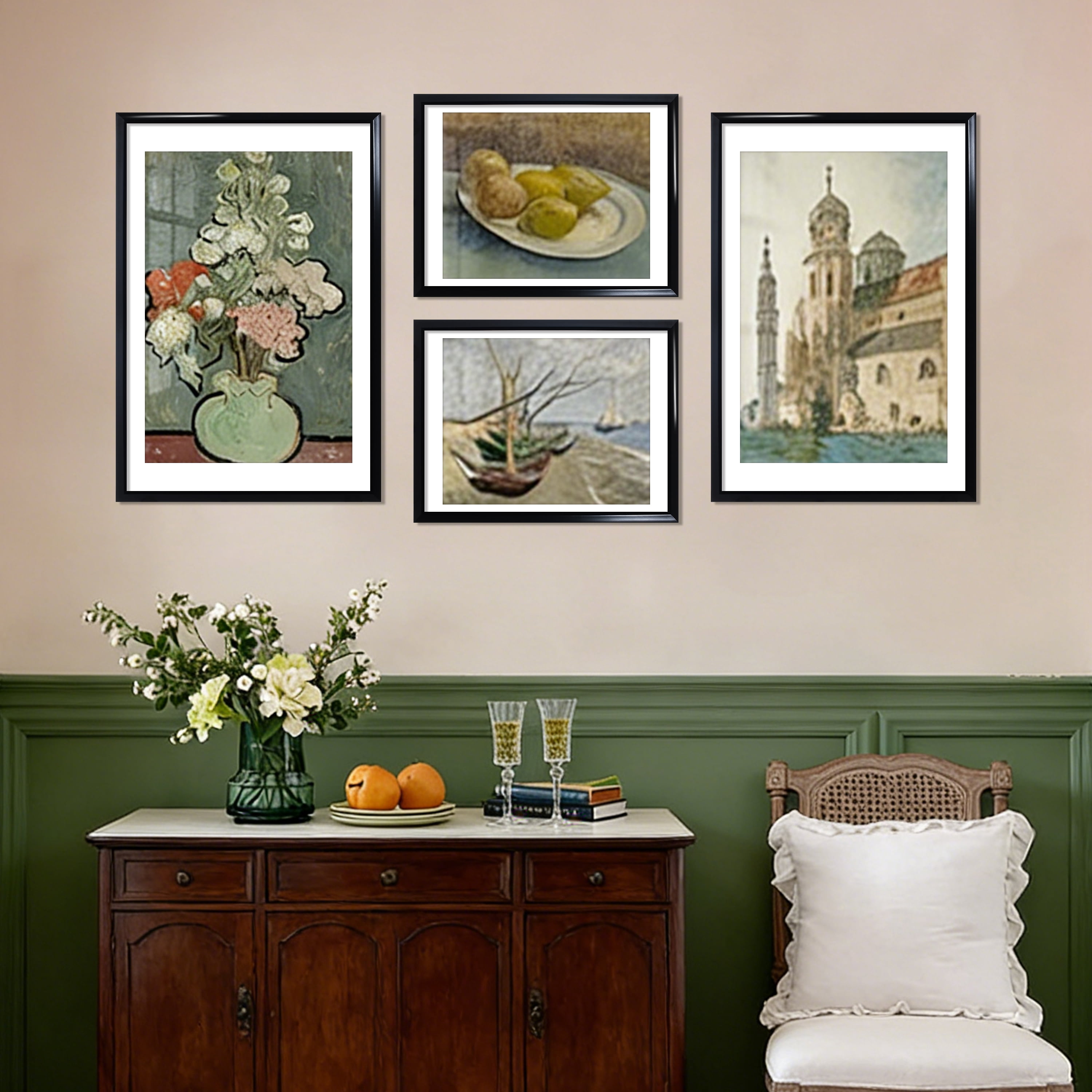 ELSKER&HOME 18x24 Picture Frame 4 Pack, Black Poster Frame Matted to 16x20 for Wall Diaplay