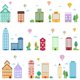 thumbnail image 1 of Pegatinas de pared con dibujos de casas, autoadhesivas, para decoración de habitaciones de niños, guarderías, salas de estar, guarderías, habitaciones infantiles, 1 of 6