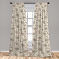 thumbnail image 4 of Ambesonne Floral Curtains, Flowers Art French Garden, Pair of 28"x63", Dark Tan Champagne and Grey, 4 of 5