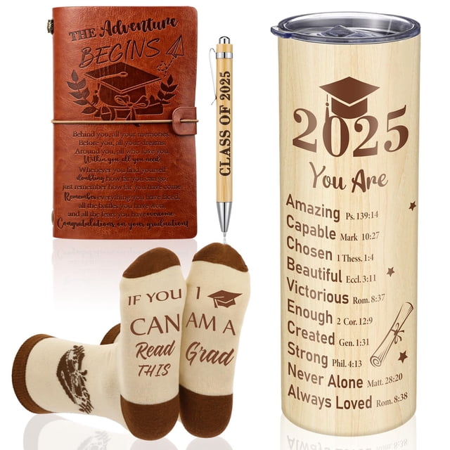 Set de regalo de graduación Skylety Class of 2025 con diario de 600 ml