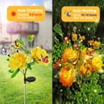 thumbnail image 4 of 2 Pack Solar Garden Lights, Each 3 Peony Flowers and 3 Butterfly lED Lights,Swaying With The Wind,Solar Outdoor Lights,Courtyard Channel Decoration, 4 of 7