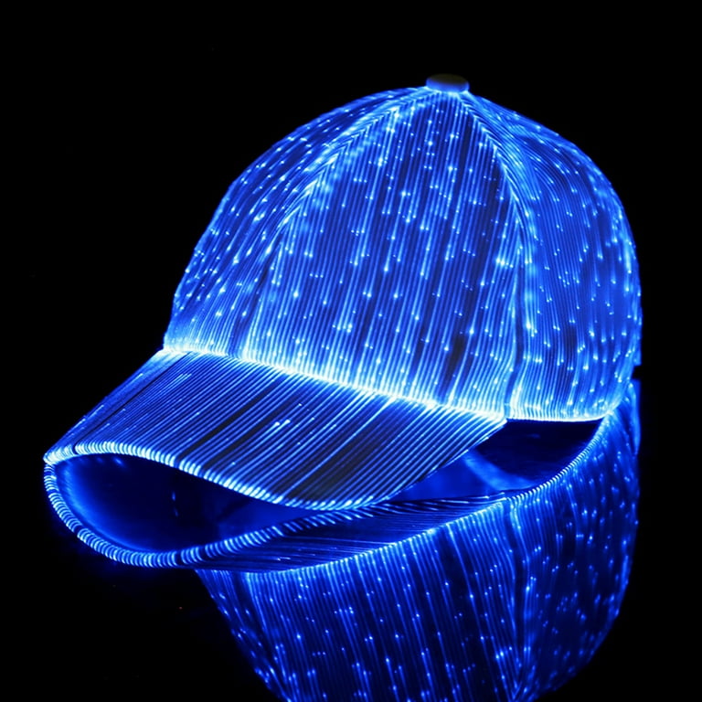 Everso LED Cap Fiber Optic Hat EDM Baseball Caps Light Up 7 Colors Glowing  USB Charging Hats Party Supplies 