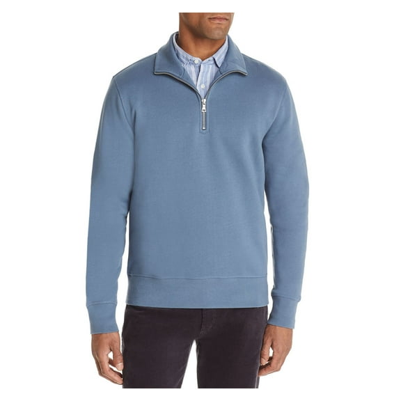 The Mens store Mens Blue Quarter-Zip Fleece Sweater L