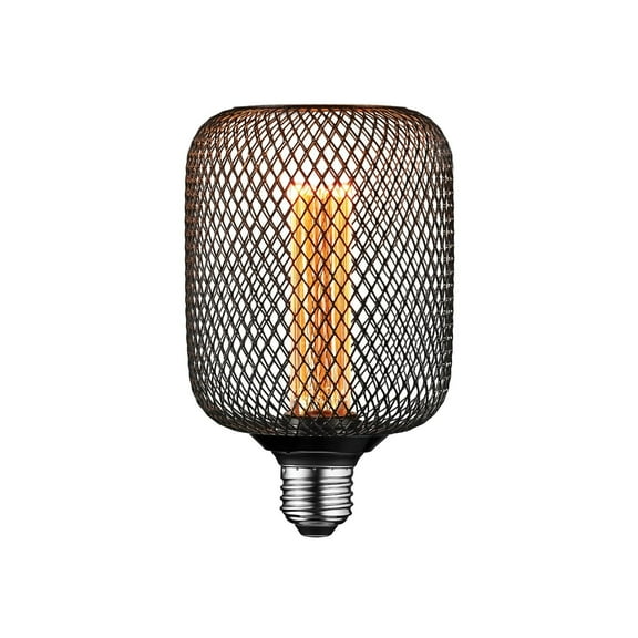 Next Glow Decorative Light Bulb Black Metal Cage Cylinder Led Light Bulbs 3.5W