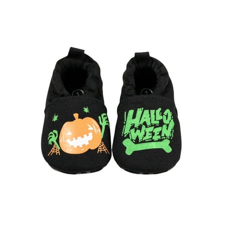 

Liliz Baby Shoes Halloween Luminous Cartoon Pumpkin Print Walking Shoes 0-18 Months