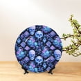 thumbnail image 6 of Balery Skull blue crystal flower Print Bone China Decorative Plate Ceramic Dinner Plates Art Crafts with Display Stand-10in, 6 of 6