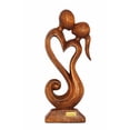 thumbnail image 3 of 12" Wooden Handmade Abstract Sculpture Statue Handcrafted - Eternal Love - Gift Art Decorative Home Decor Figurine Accent Decoration Artwork Hand Carved, 3 of 5