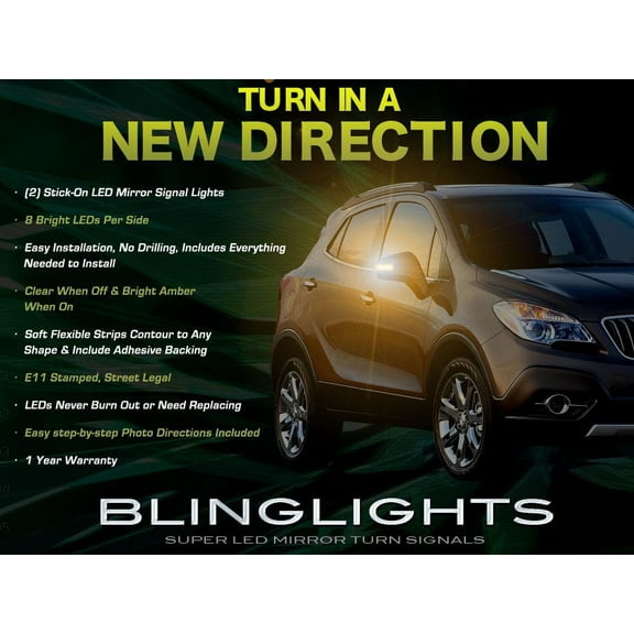 For Buick Encore LED Side Mirrors Turnsignals Lights Lamps Turn Signals Mirror Signalers Set
