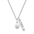 thumbnail image 1 of Delight Jewelry Silvertone 3-D White Cupcake with Sprinkles Silvertone Believe Faith Prayer Hope Bar Charm Necklace, 23", 1 of 4