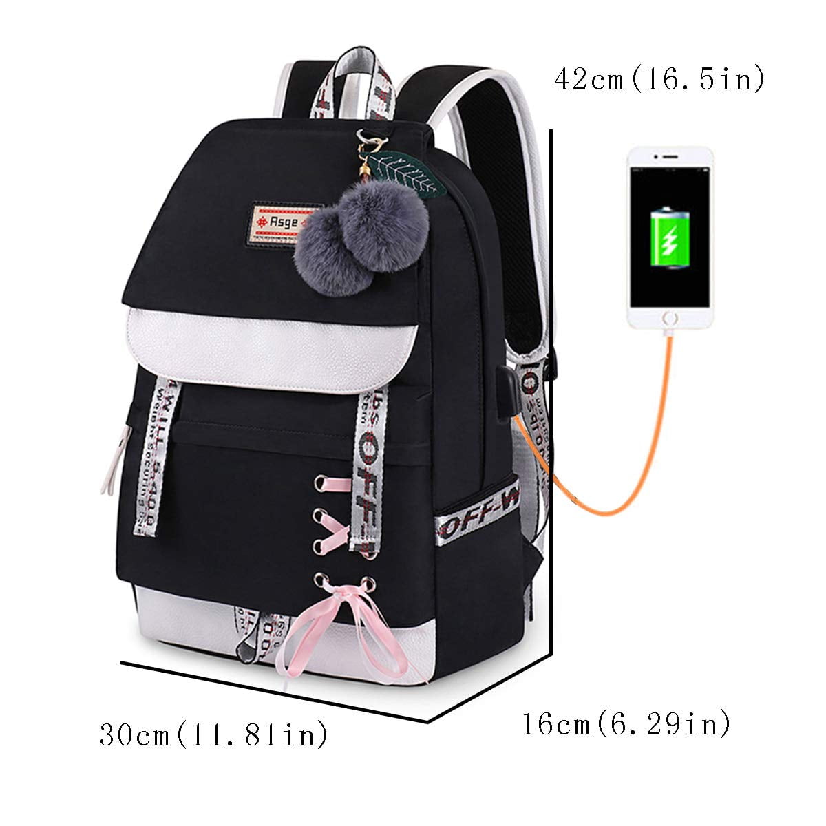 Jhijhoo School Backpack Girls Satchel Boys School Bag With Ergonomic Design Backpack Campus Backpack Nylon Waterproof Daypacks Women Leisure Backpack
