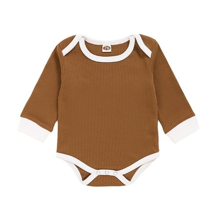 

Fesfesfes Newborn Infant Baby Jumpsuit Boys Girls Long Sleeve Solid Romper Bodysuit Clothes Clearance Under $10