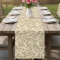 thumbnail image 4 of Beige Spring Floral Table Runner - 70 Inch Long Farmhouse Flowers Elegant Pastoral Cotton and Linen Blended Dress Scarves Farmhouse Table Runner for Kitchen Dining, Coffee Table, 13" x 70", 4 of 8
