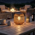 thumbnail image 5 of 2Pcs Solar Outdoor Rattan Lantern Hanging Light, Decorative Patio Garden Backyard Lamp with Woven Wicker Design, Weatherproof Hanging Lighting for Camping & Outdoor Night Ambiance, 5.9"x9", 5 of 6