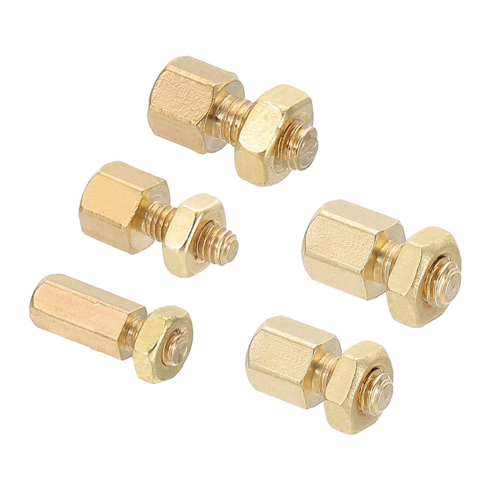 M2 M2.5 M3 M4 M5 10+3mm 10+6mm 15+7mm Standoff Screws, 100Pcs Male to Female Hex Brass PCB Standoff Spacer Screw Nut Assortment Kit for PCB Computer Circuit Board, Golden