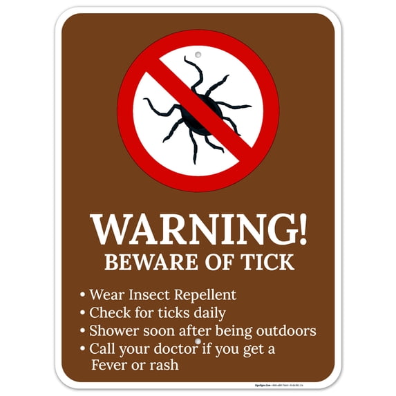 Warning Beware Of Ticks Wear Insect With Symbol Sign,