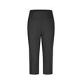 thumbnail image 6 of Stamzod Women's Activewear Leggings Summer Solid Color High Waisted Stretch Capri Leggings Casual Slim Fitting Plus Size Workout Leggings for Women Black C XL, 6 of 7