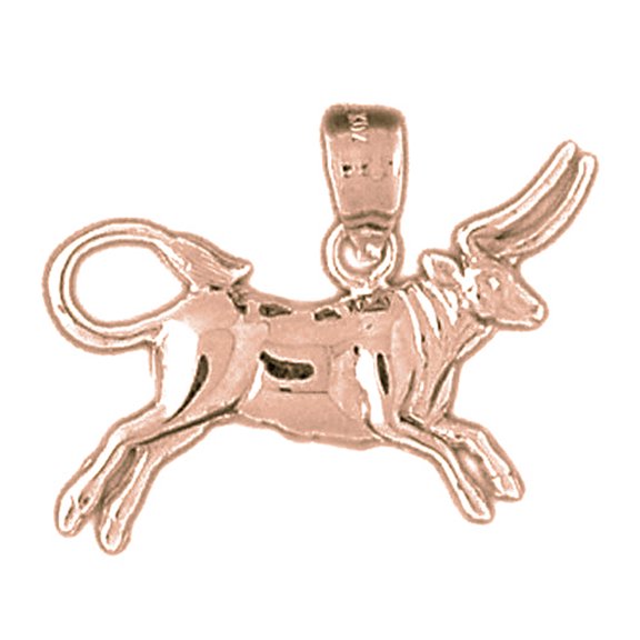 14K Rose Gold Zodiac - Taurus Pendant - 20 mm