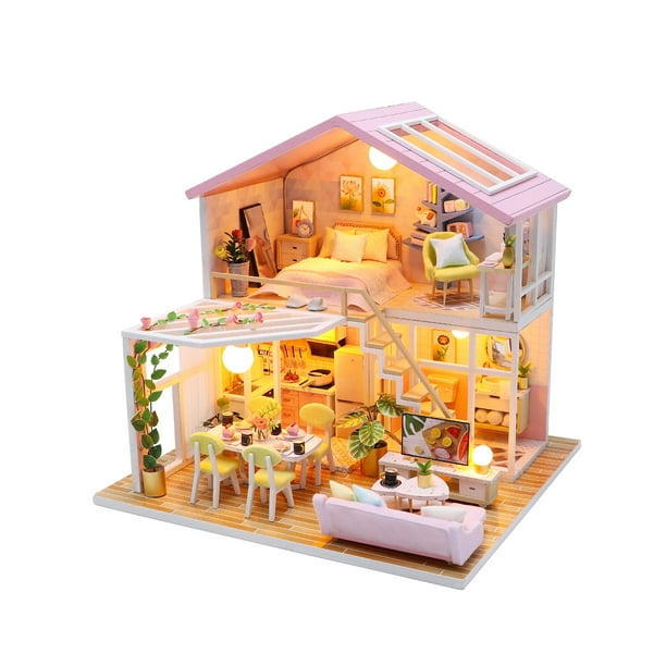 Kit de Maison de poupée Bricolage, modèle de Construction de Meubles de  Maison de poupée Miniature assemblé à la Main, pour E