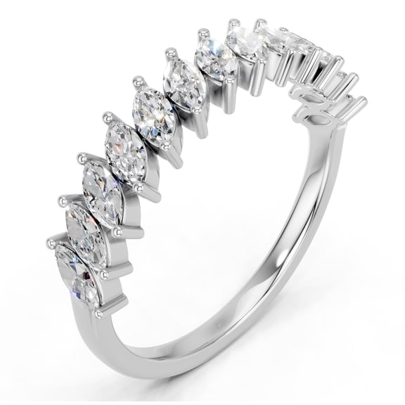 Keeva Jewels 1.30 CT Marquise Cut Lab Grown Diamond Ring for Women, F-G Color VS Clarity, 950 Platinum Wedding & Engagement Ring, Sizes 5
