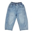 thumbnail image 4 of Bmisegm Boys Cargo Pants Cartoon Embroidery Wide Leg Autumn Straight Fitting Loose Long Jeans for Middle Size Children Trousers for Boys 7-15Y Blue_003,9-10 Years, 4 of 8