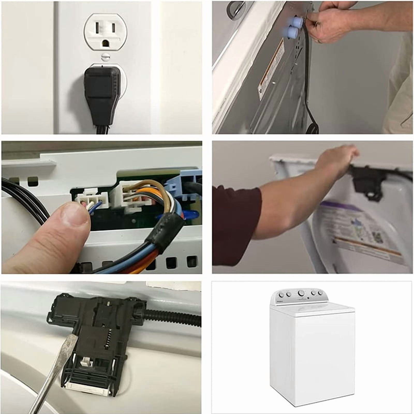 4X W11307244 W10682535 Washer Lid Lock Switch Replacement(3 Wires) for ,Washing Machine Lid DoorLatch Assembly