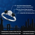 thumbnail image 2 of Gem Stone King 925 Sterling Silver Lab Grown Diamond and Black Onyx Engagement Ring for Women | 1.69 Cttw | Round 6MM | Gemstone April Birthstone | Size 6, 2 of 6