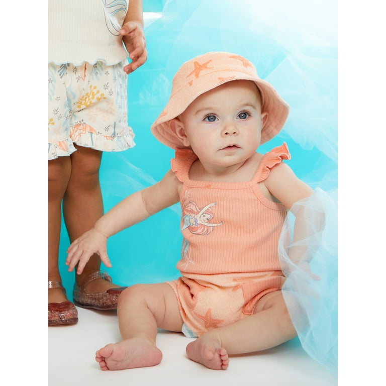 Disney s Little Mermaid Baby Girl Ariel Romper Outfit Sizes 0 3 Months 24 Months Walmart