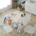 thumbnail image 6 of Blue Pumpkins Fall Table Cloth Waterproof Tablecloths, Thanksgiving Leaves Farmhouse Tablecloth Dining Table Cover for Kitchen Party Tabletop Outdoor, Square Tablecloth 54x54 Inch, 6 of 9