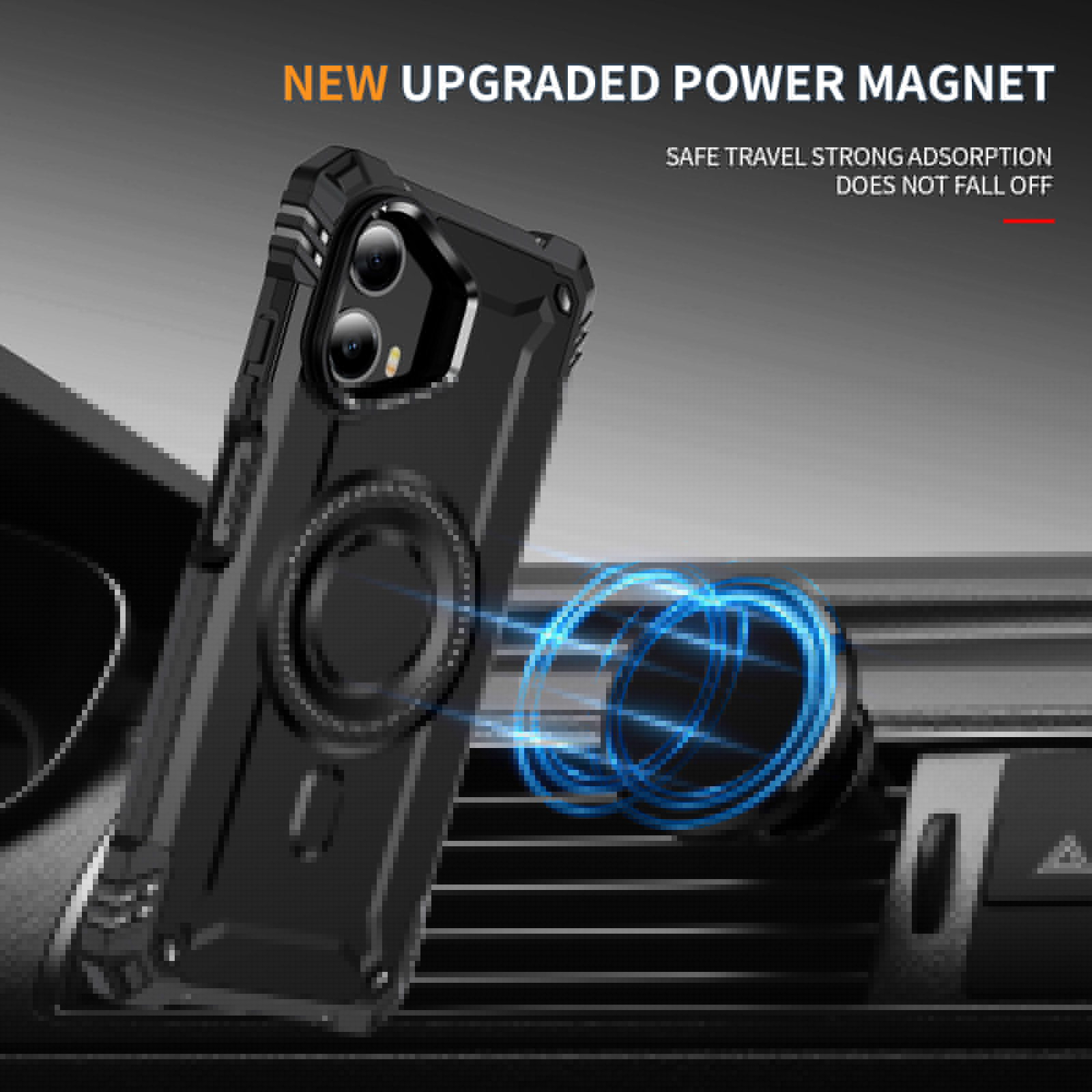 thumbnail image 3 of for Motorola Moto G 5G 2024 Case Magnetic with Camera Ring Kickstand, Slim Shockproof Military Protecive Wireless Charging Phone Cover Case Compatible with Motorola Moto G 5G 2024, Black, 3 of 7