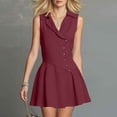 thumbnail image 5 of Antinious Ladies Sleeveless V-Neck Button Soft Loose Versatile Daily Casual Dress, 5 of 5